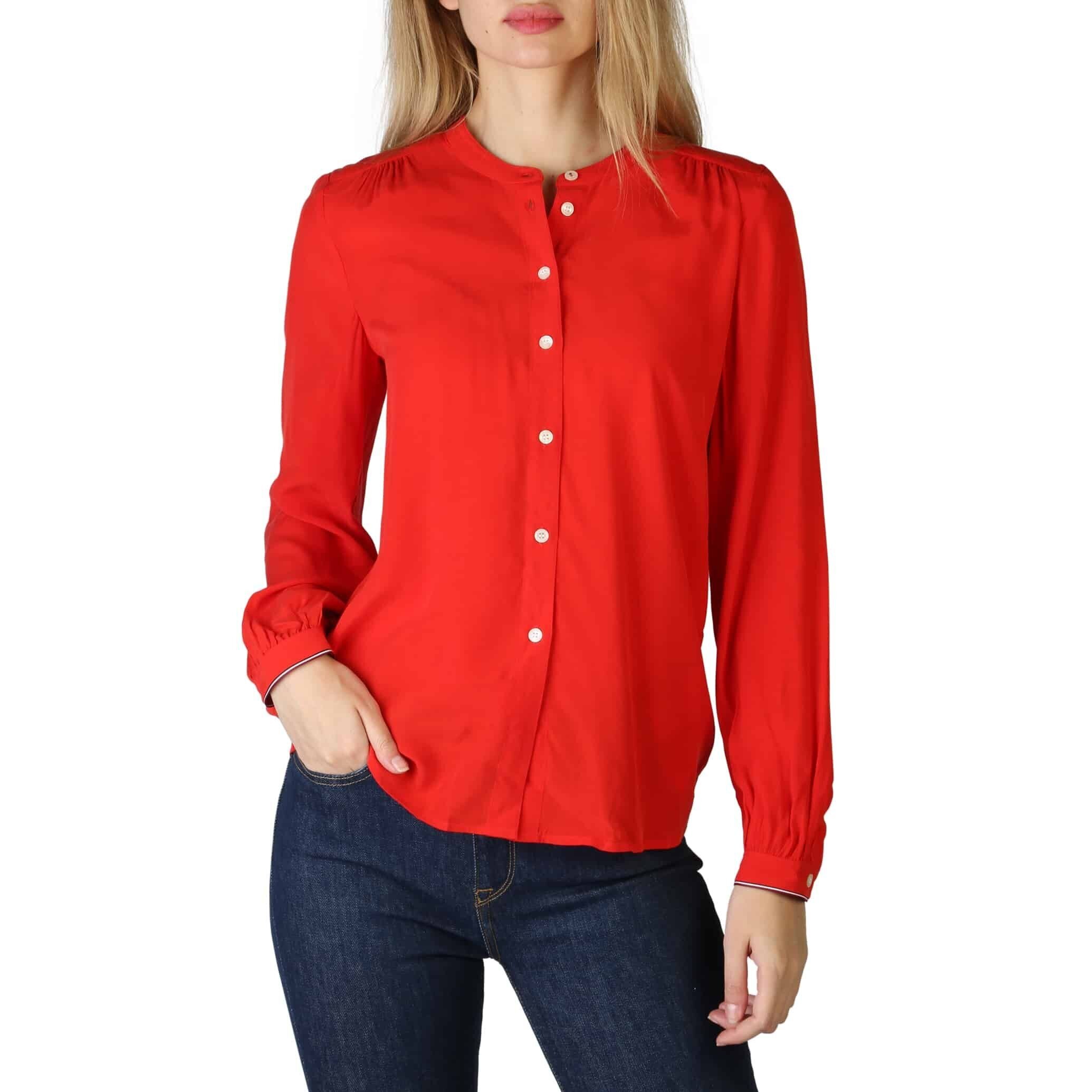 tommy hilfiger red button up