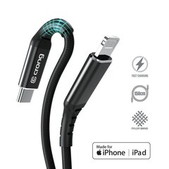 Crong Armor Link – iš USB-C į Lightning MFi pintas kabelis 150 cm (juodas) kaina ir informacija | Laidai telefonams | pigu.lt