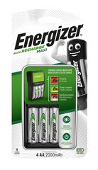 Зарядное устройство Energizer MAXI AA/AAA и 4 AA 2000Mah батарейки цена и информация | Зарядные устройства для элементов питания | pigu.lt