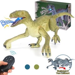 Динозавр Велоцираптор с пультом управления, звуковыми и световыми эффектами. цена и информация | Игрушки для мальчиков | pigu.lt