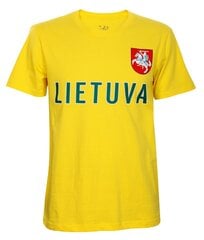 Vyriški sirgalių marškinėliai su lietuviška atributika, geltoni kaina ir informacija | Lietuviška sirgalių atributika | pigu.lt