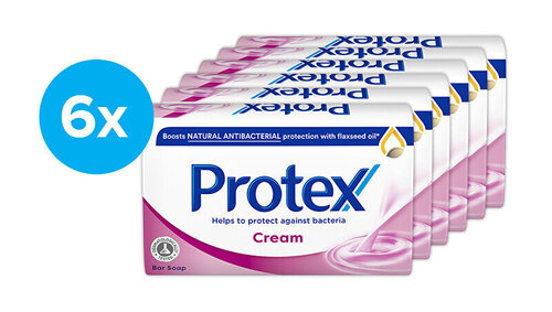 Antibakterinis muilas protex Cream Soap with Natural Antibacterial Protection, 6 × 90g kaina ir informacija | Pirmoji pagalba | pigu.lt