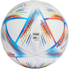 Futbolo kamuolys Adidas Al Rihla Competition Balta Mėlyna Oranžinė H57792 kaina ir informacija | Futbolo kamuoliai | pigu.lt
