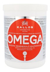 Atkuriamoji plaukų kaukė su Omega-6 kompleksu ir makadamijų aliejumi Kallos Omega 1000 ml kaina ir informacija | Priemonės plaukų stiprinimui | pigu.lt