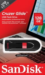 Atmintinė SANDISK 128GB USB2.0 Flash Drive Cruzer Glide kaina ir informacija | USB laikmenos | pigu.lt
