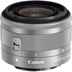 Canon EF-M 15-45mm f/3.5-6.3 IS STM, balta dežutė kaina ir informacija | Objektyvai | pigu.lt