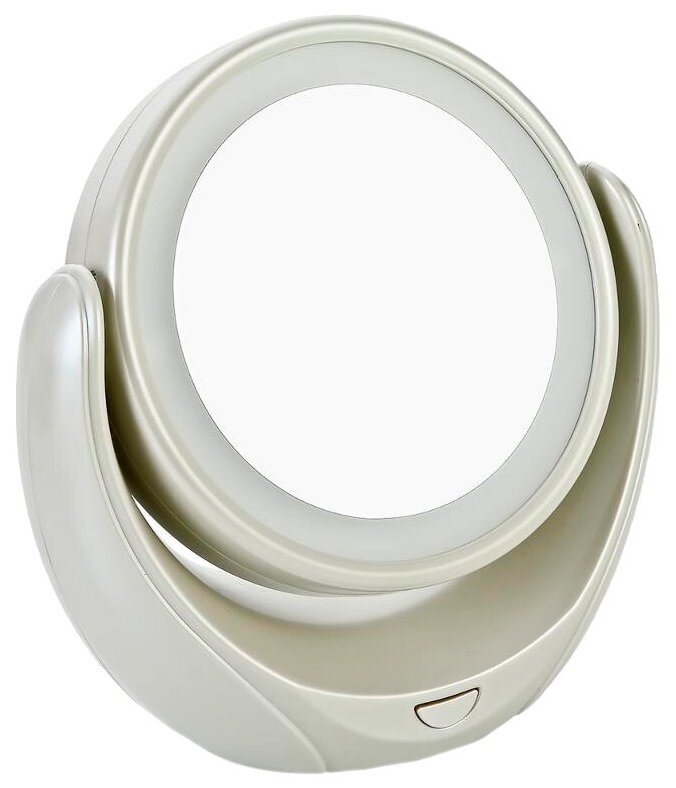 Зеркало косметическое настольное MARTA MT-2653 с подсветкой молочный жемчуг