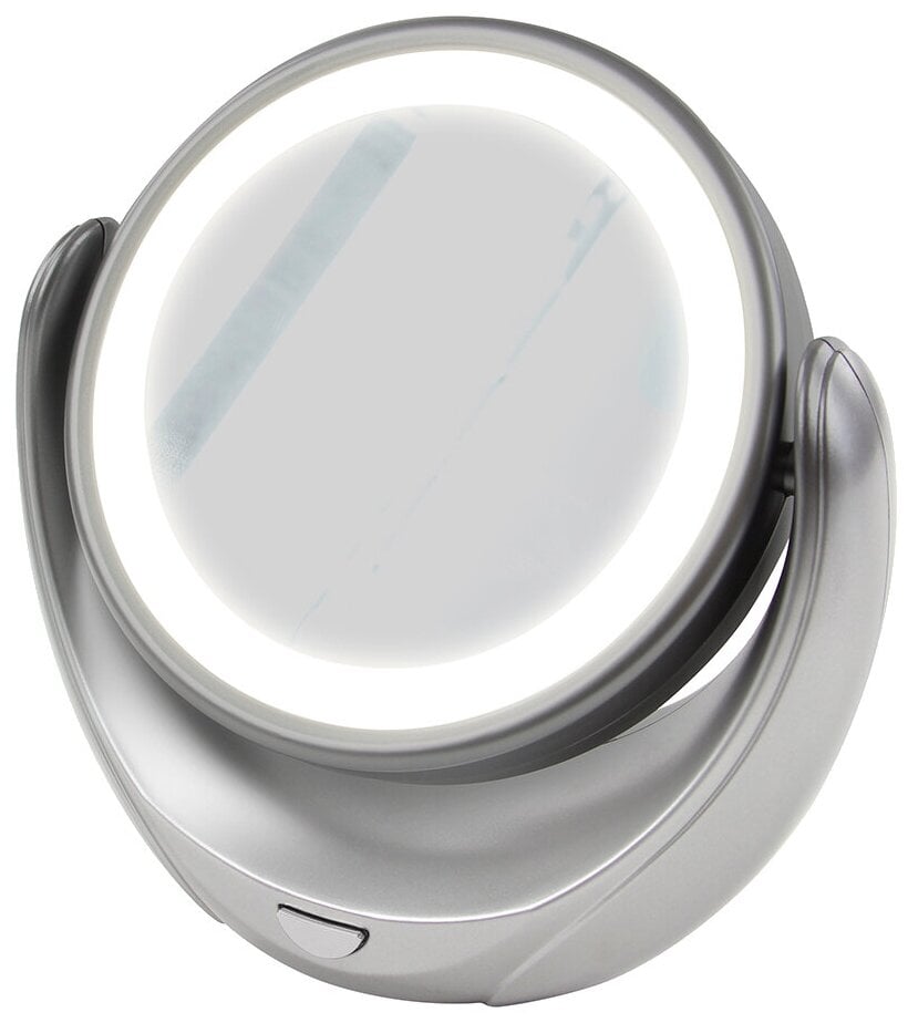 Зеркало косметическое настольное MARTA MT-2653 с подсветкой серый жемчуг