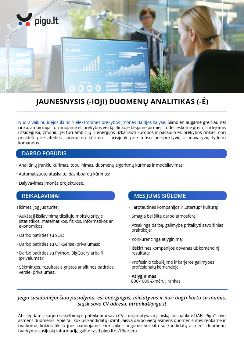 Prekybos procesų analitikas (-ė) Vilniuje