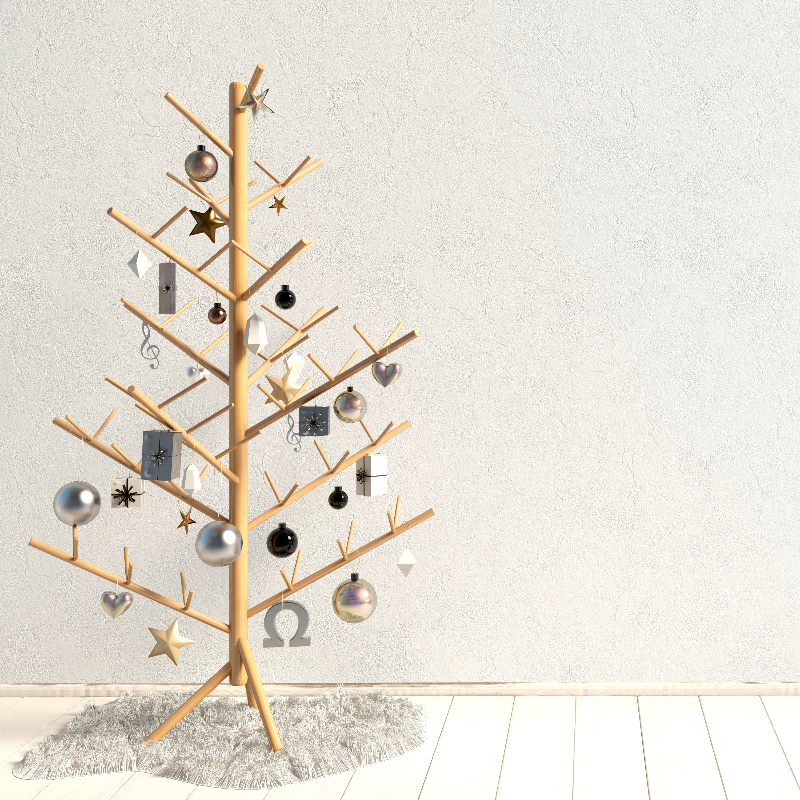 декоративная рождественская елка из дерева