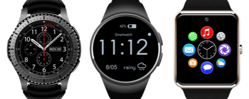 skirtingu ekranu ir gamintoju juodi ismanieji laikrodziai